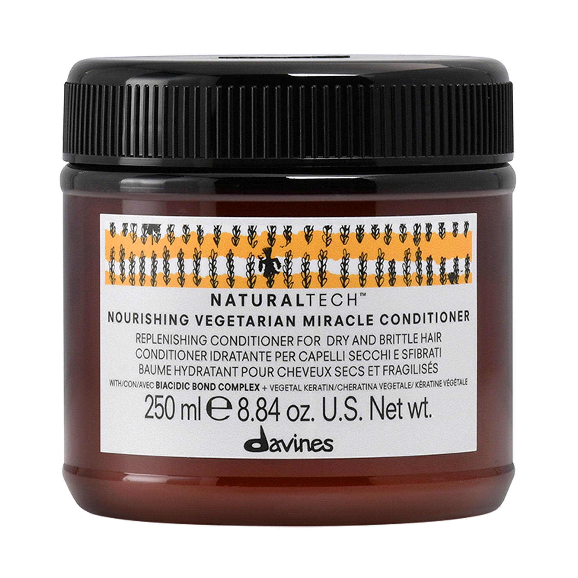 Живильний зволожувальний кондиціонер Davines Naturaltech Nourishing Vegetarian Miracle Conditioner Вегетаріанське диво для сухого та ламкого волосся, 250 мл